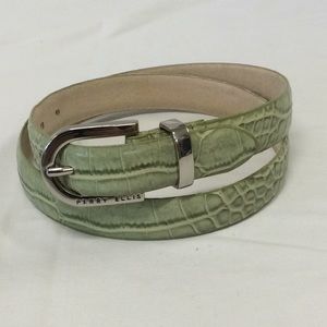 NEW croc embossed moss green belt. 1” wide